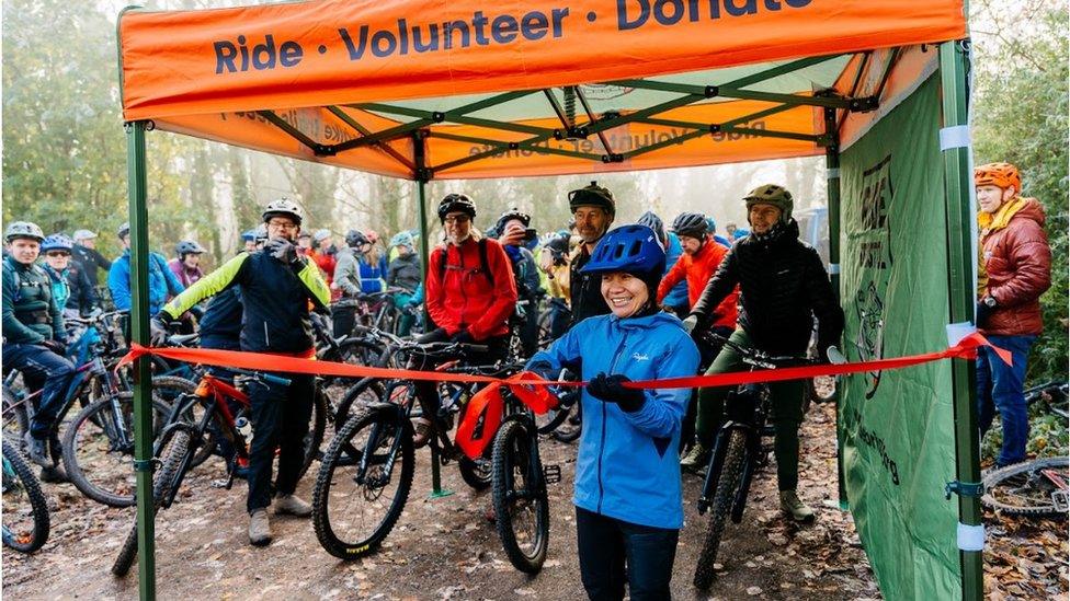 A group of cyclists at a Ride Bristol event in Ashton Court