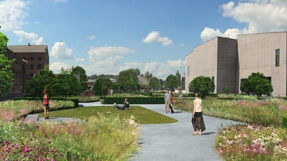 Visual impression of garden planned at Hepworth Wakefield