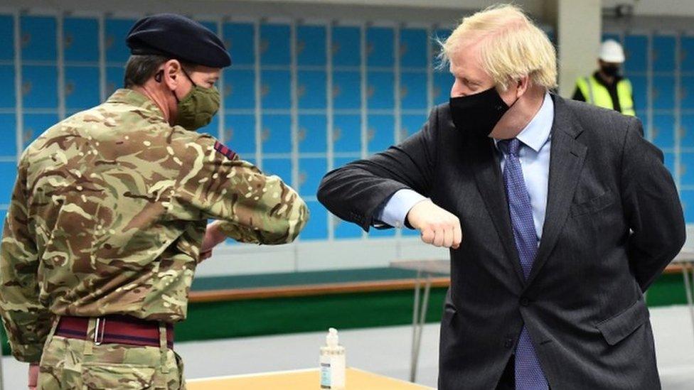 Boris Johnson meeting troops in Castlemilk