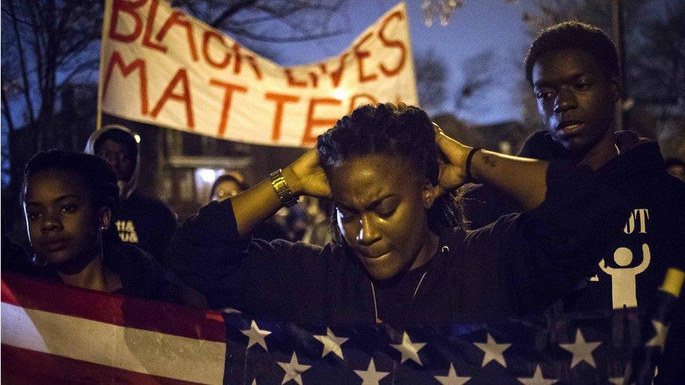 Black Lives Matter protesters in Missouri in 2014