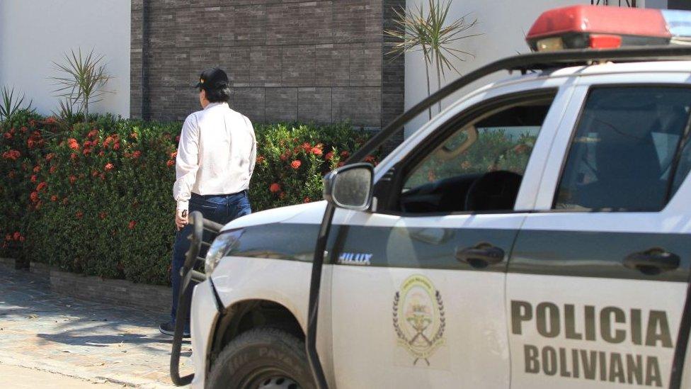 Anti-narcotics police officers carry out a raid on a house during an operation to try to arrest Uruguayan Sebastian Marset in Santa Cruz, Bolivia, on July 30, 2023.