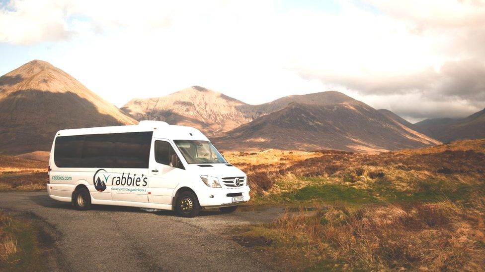 Rabbie's Tours coach on Skye