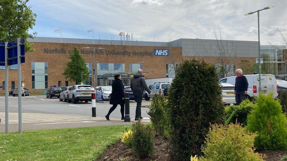 Entrance to the Norfolk and Norwich Hospital