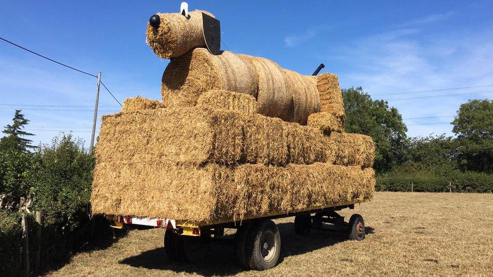 Straw bale sculpture