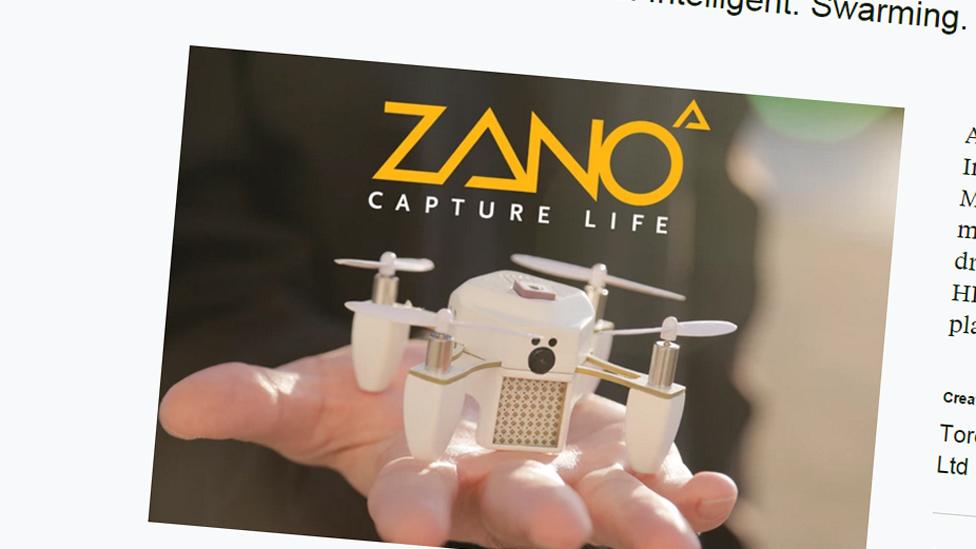 Kickstarter page for the Zano mini-drone