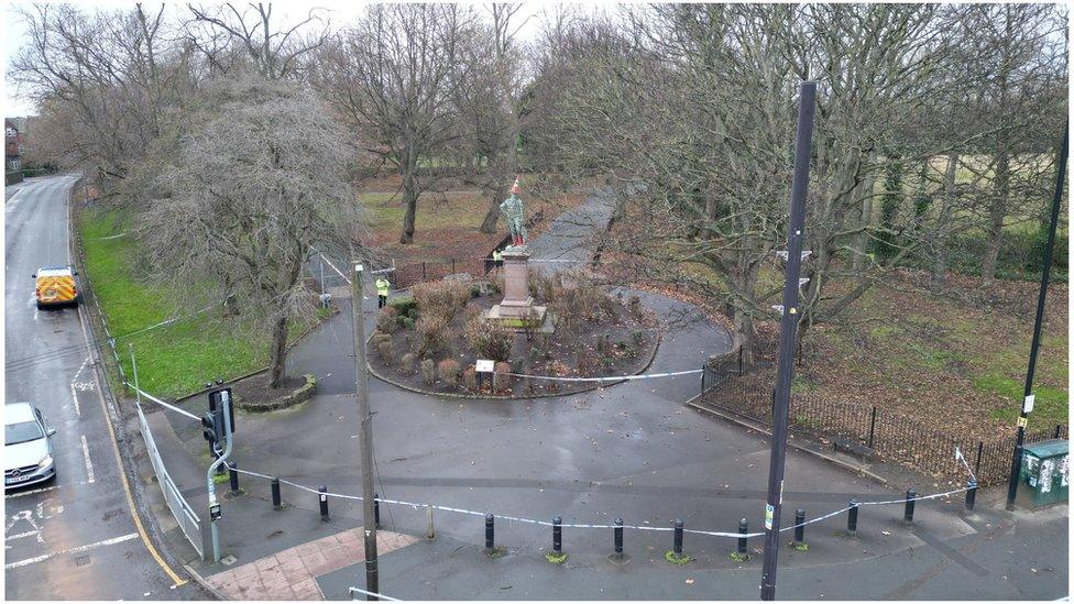 Police cordon at Woodhouse Moor