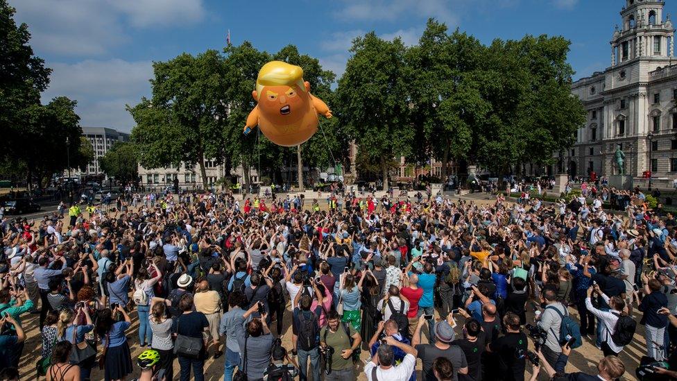 Demonstrators in Parliament Square