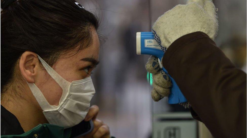 Woman being tested for coronavirus