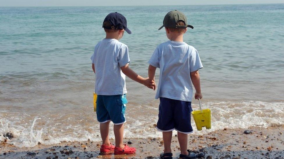 children on a beach