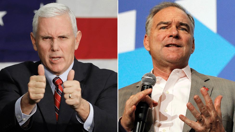 Mike Pence (L) and Tim Kaine