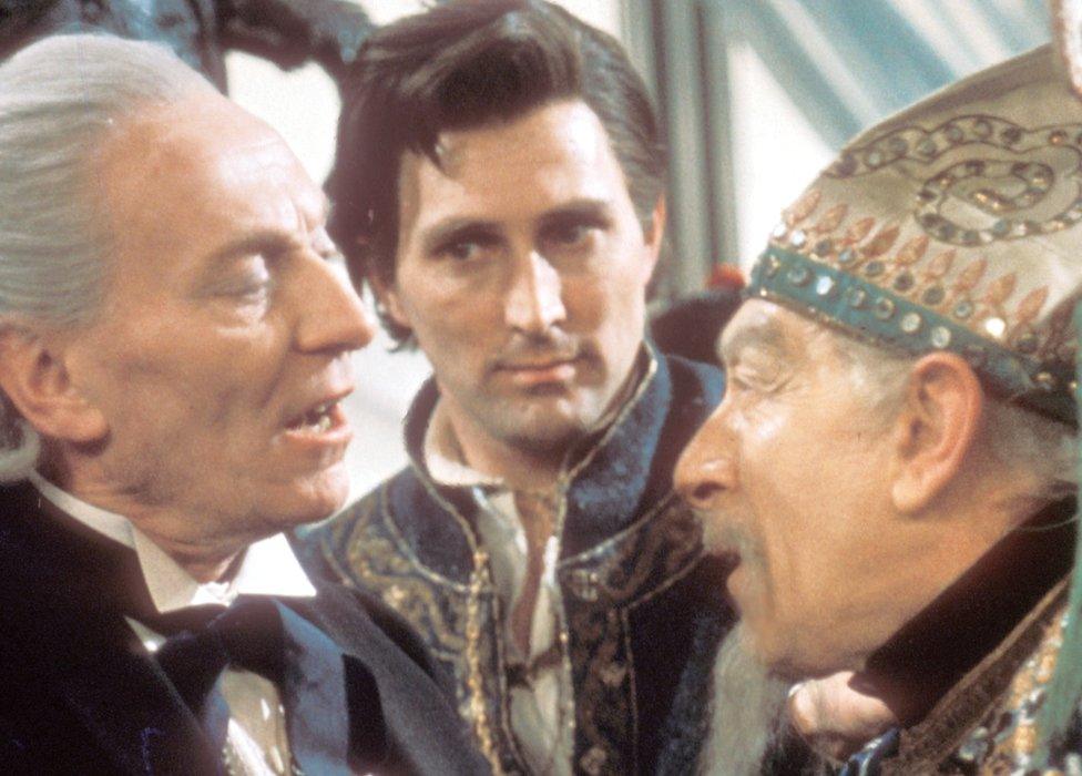 William Hartnell as The Doctor, Mark Eden as Marco Polo and Martin Miller as Kublai Khan