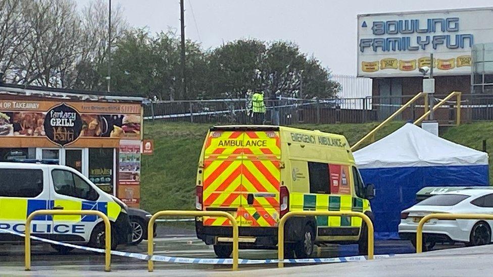 Car park area cordoned off by police