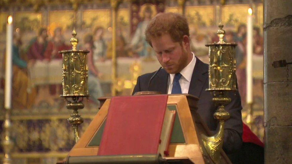 Prince Harry at the memorial