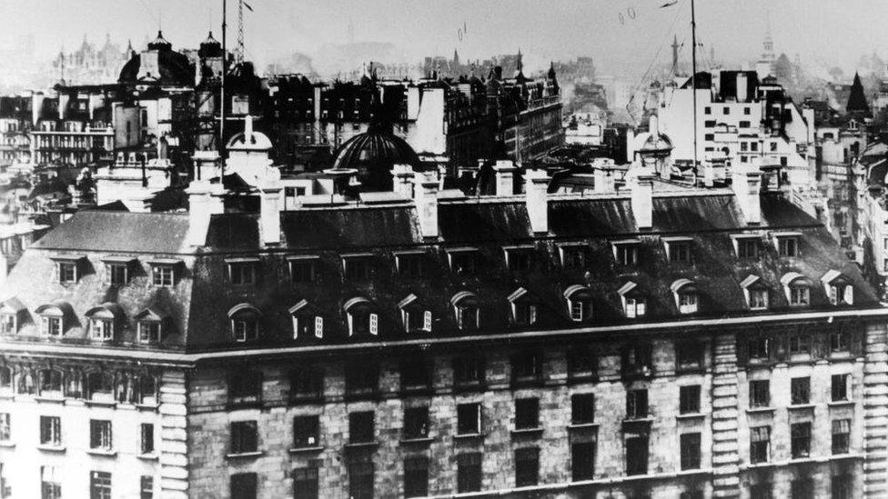 Skyline of London with Marconi House in the foreground