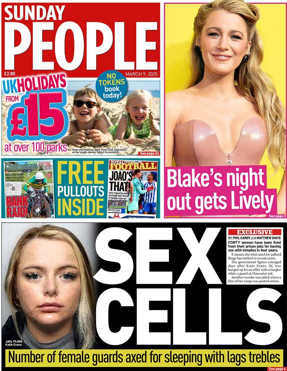 Sunday People headline reads: Sex cells