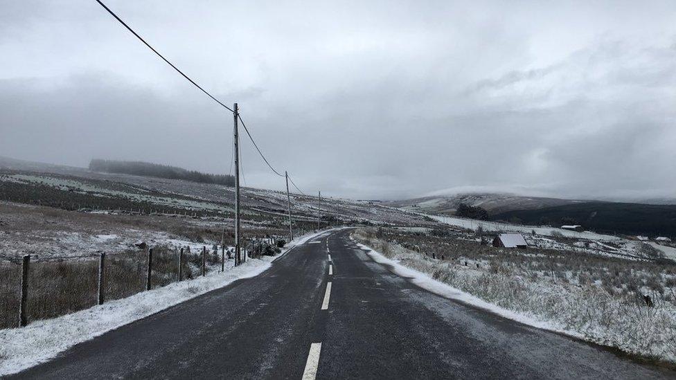 A snow scene from the road between Plumbridge and Donemana