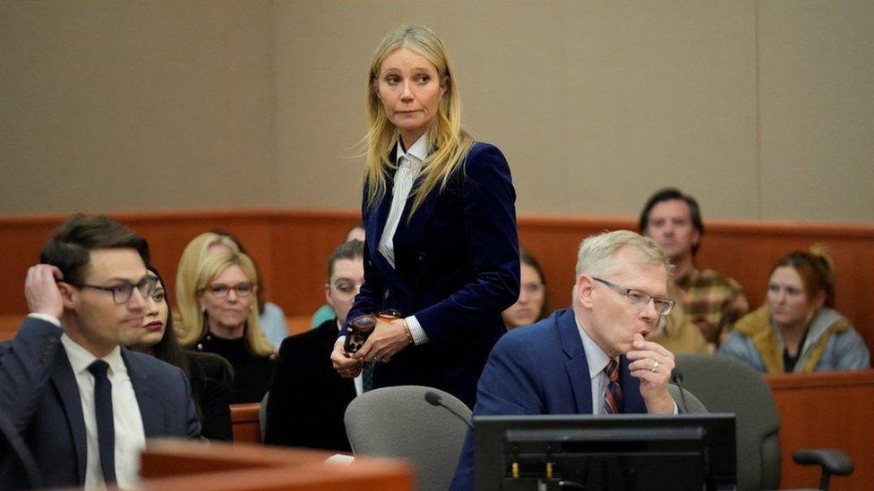 Gwyneth Paltrow makes an exit from the courtroom