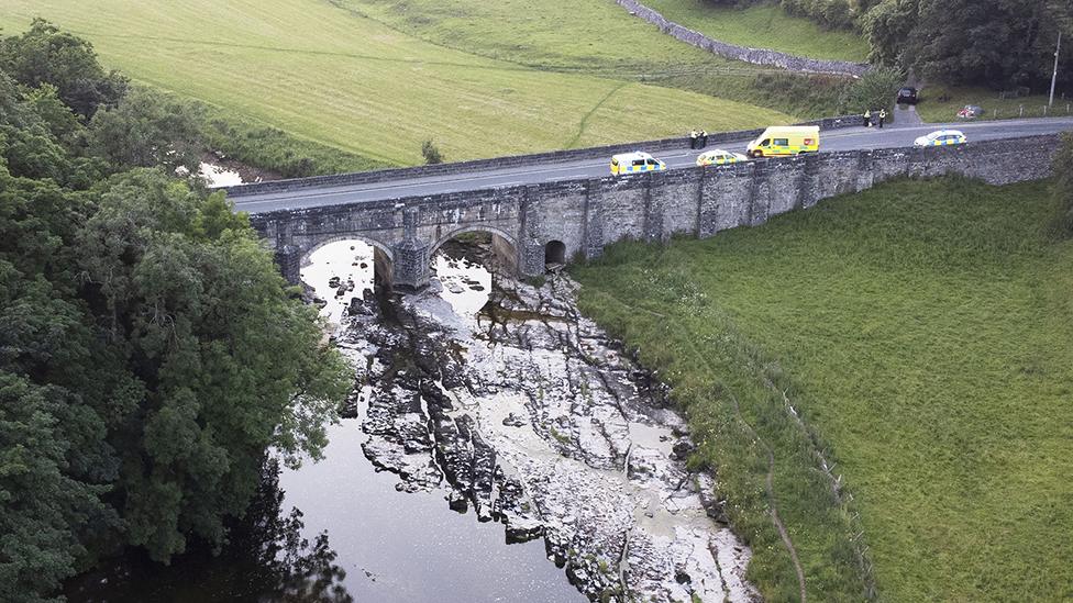 Aerial view of the scene