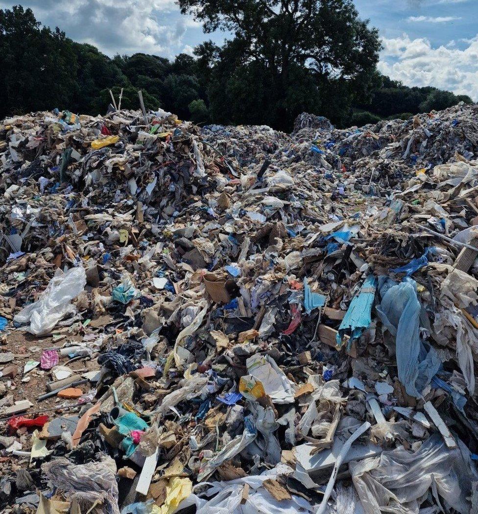 Pile of waste found by Cheshire Police