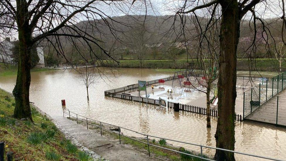 The nursery play area under water