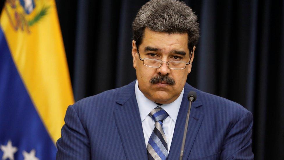 Venezuelan President Nicolás Maduro looking wistful at a news conference in Caracas