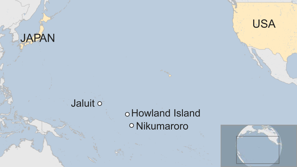 Map of Jaluit, Howland Island and Nikumaroro