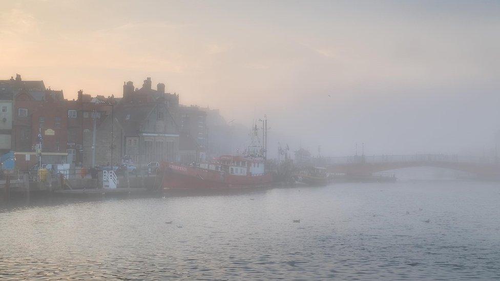 Thick mist and sea fret during Whitby Regatta