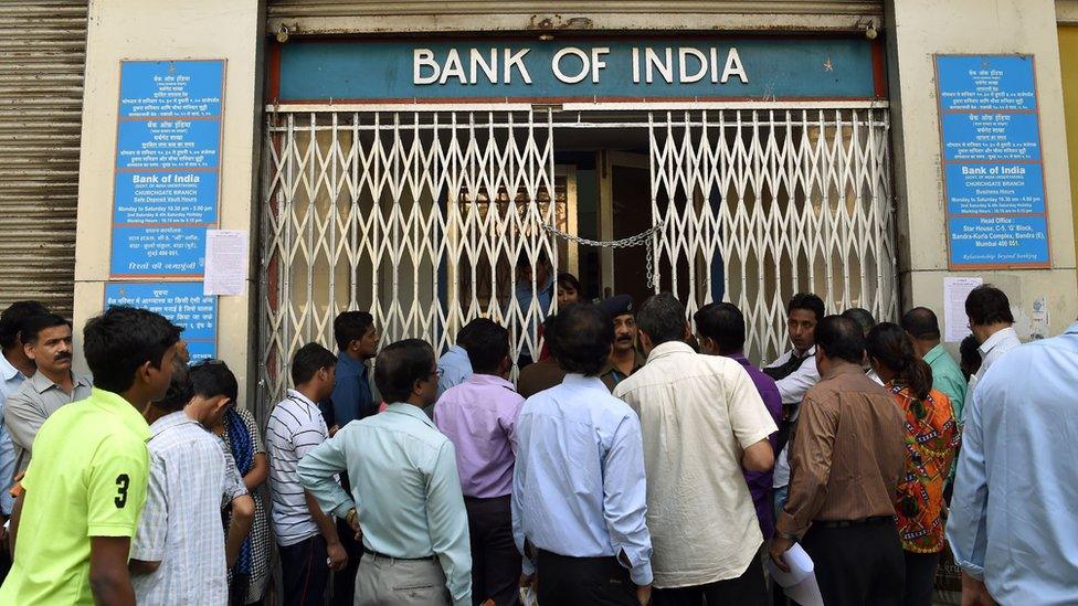 Long queues have been seen outside banks