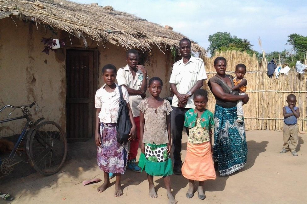 Innocent Nkhoma and his family in Malawi