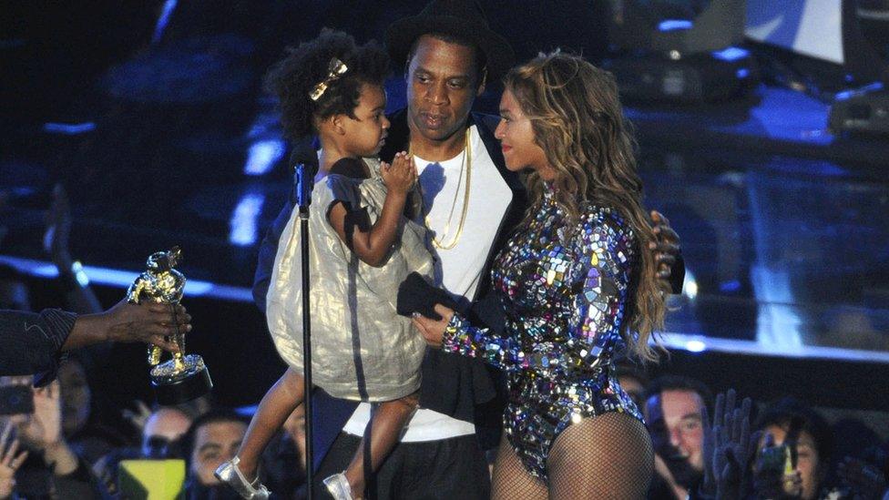 Jay Z and Beyonce with Blue Ivy