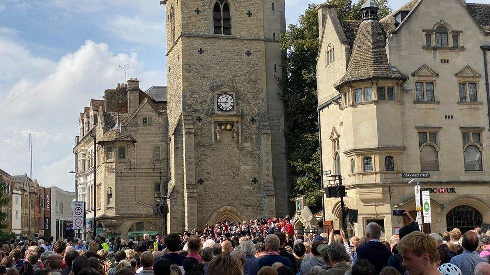 The proclamation service in Oxford at Carfax Tower