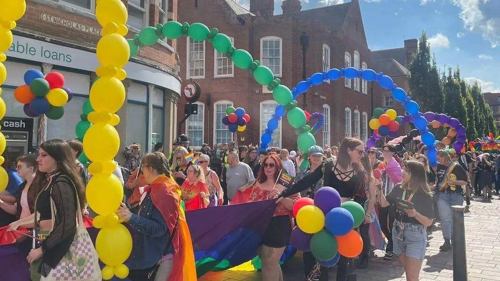 Leicester Pride parade in 2023