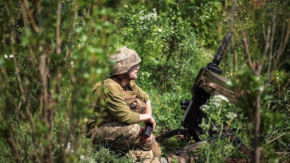 A Ukrainian soldier