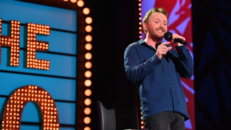 Chris performing on stage at Live at the Apollo.