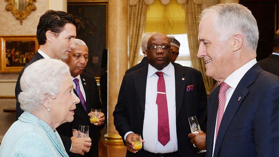 Queen Elizabeth and Australian Prime Minister Malcolm Turnbull