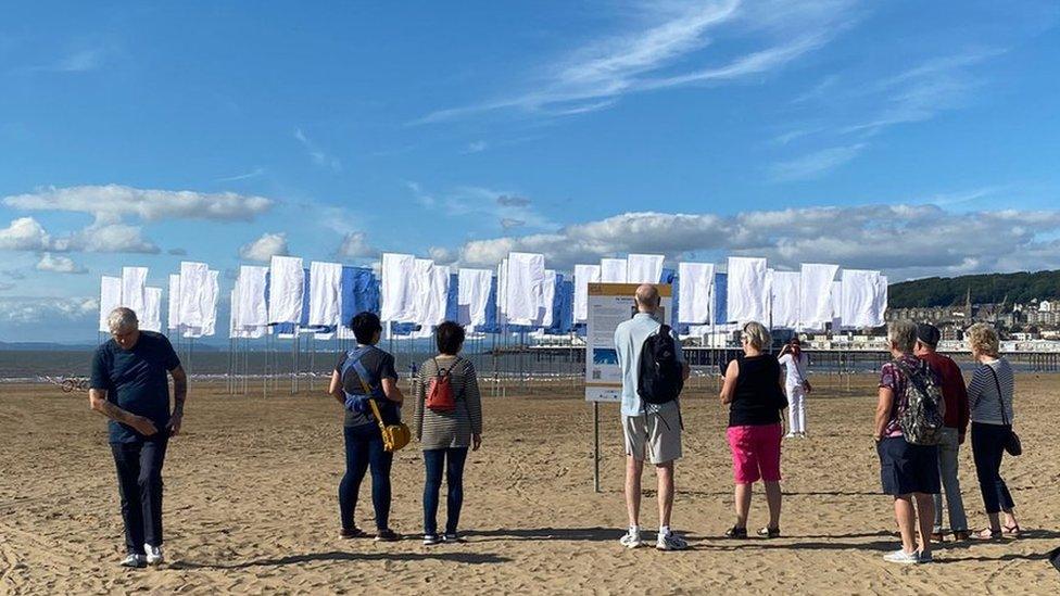 Luke Jerram's art installation on Weston Beach