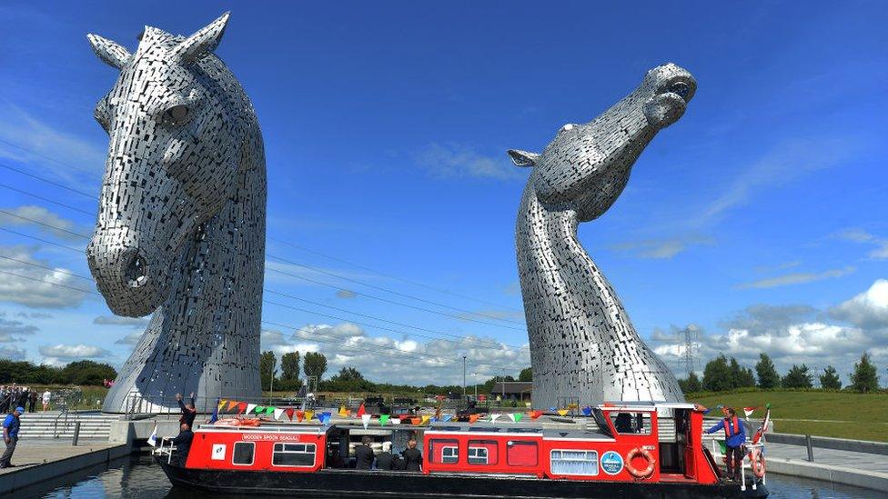 Boat at Kelpies