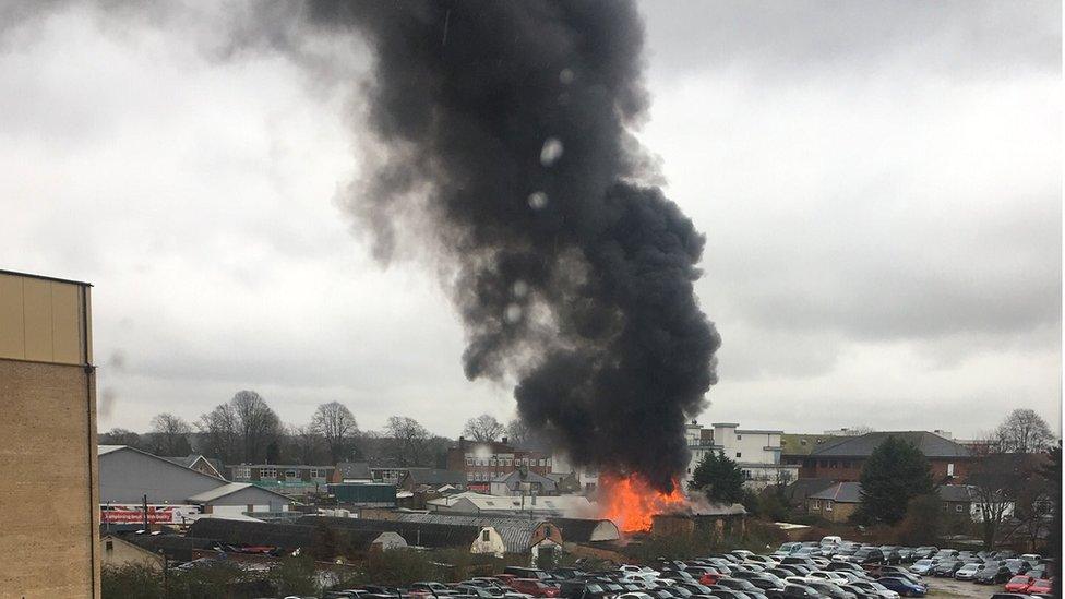 flames in West Drayton