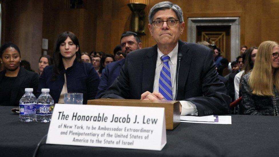 Jack Lew seated at Senate hearing