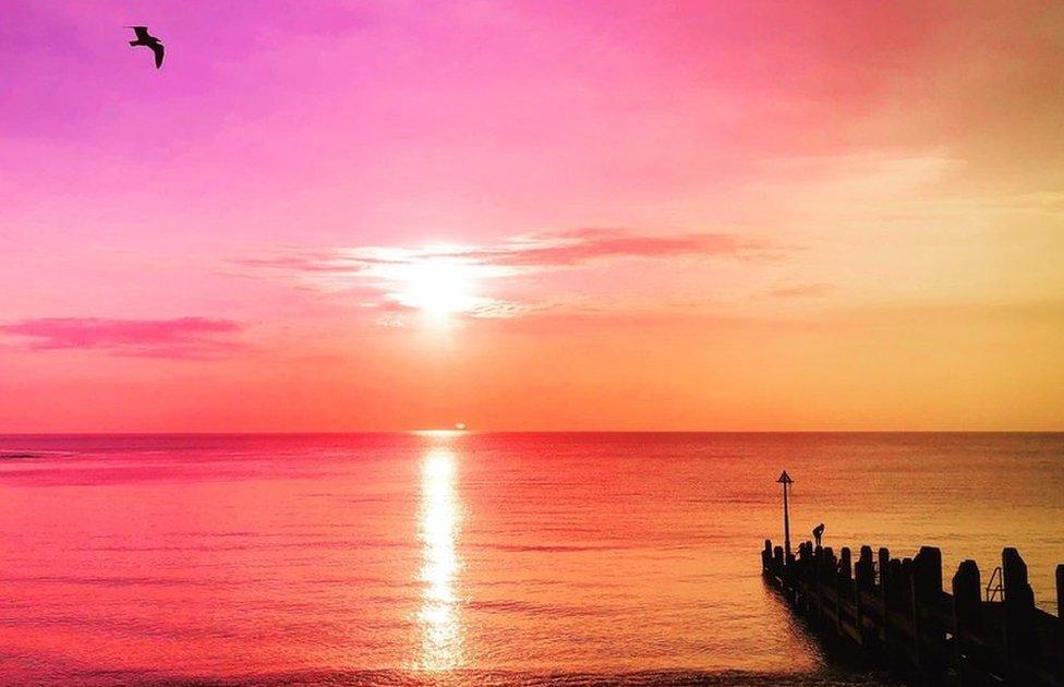 The sky over Aberystwyth Beach by Ed Holt