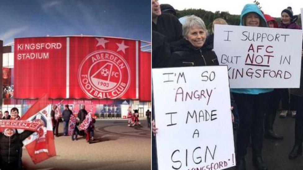 Stadium and protest