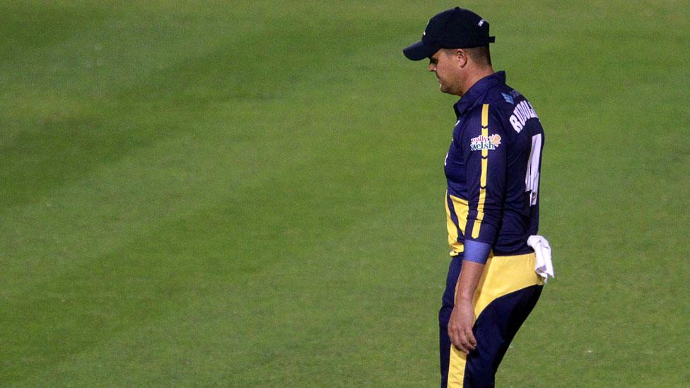 Jacques Rudolph looks dejected after Glamorgan fail to reach the quarter finals of the T20 Blast