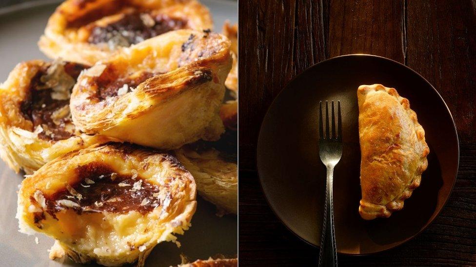 Portuguese-pastéis-de-nata-and-Argentinian-empanada