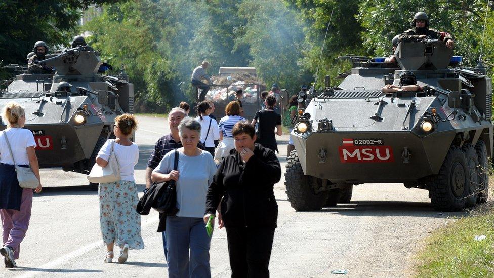 Austrian troops near Rudare, northern Kosovo, 2011