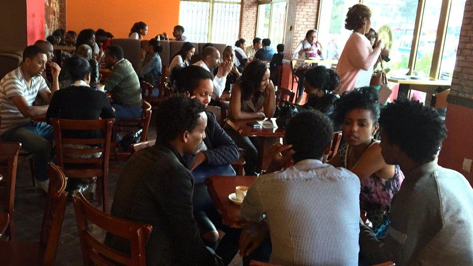 Kaldi's coffee shop, downtown Addis Ababa