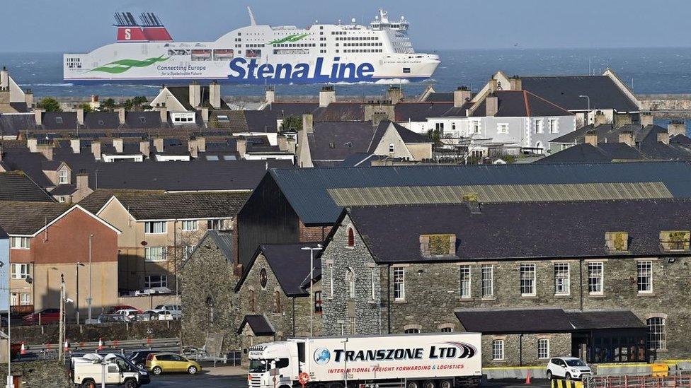 Stena Line ferry at Holyhead port, Anglesey