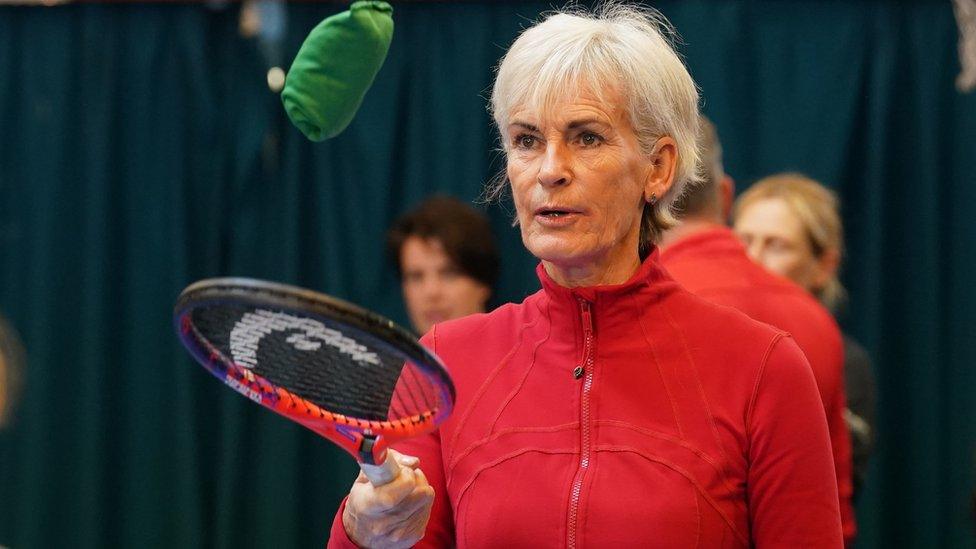 Judy Murray at a tennis workshop at Mount Vernon Primary School, Glasgow in November