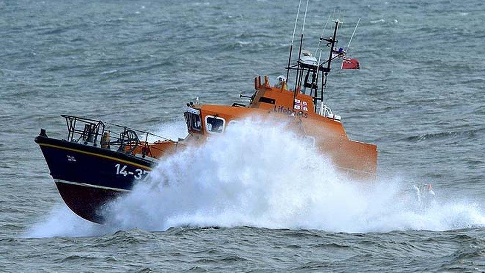 The Hartlepool lifeboat on its way to the rescue