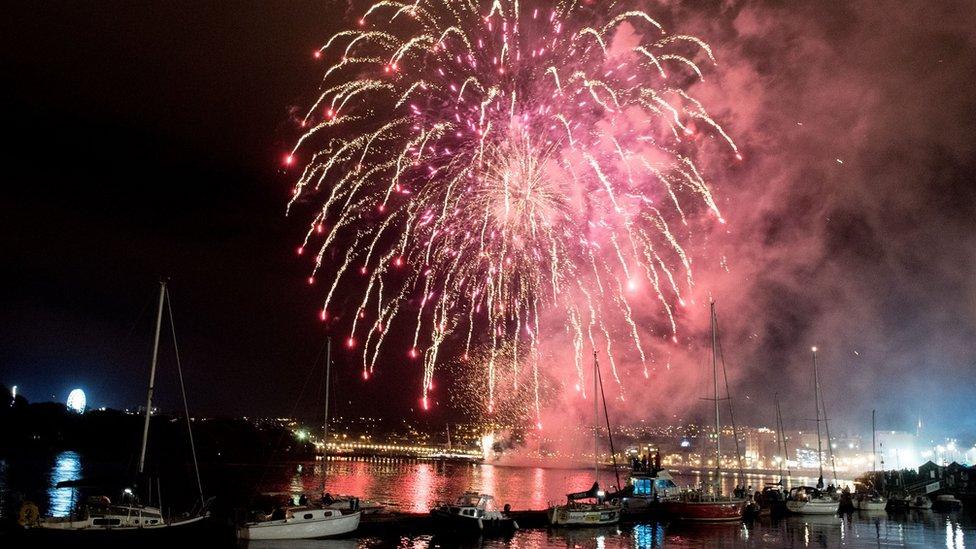 The Halloween festival ended with fireworks