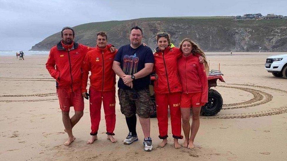 Jon Marshall with the lifeguards